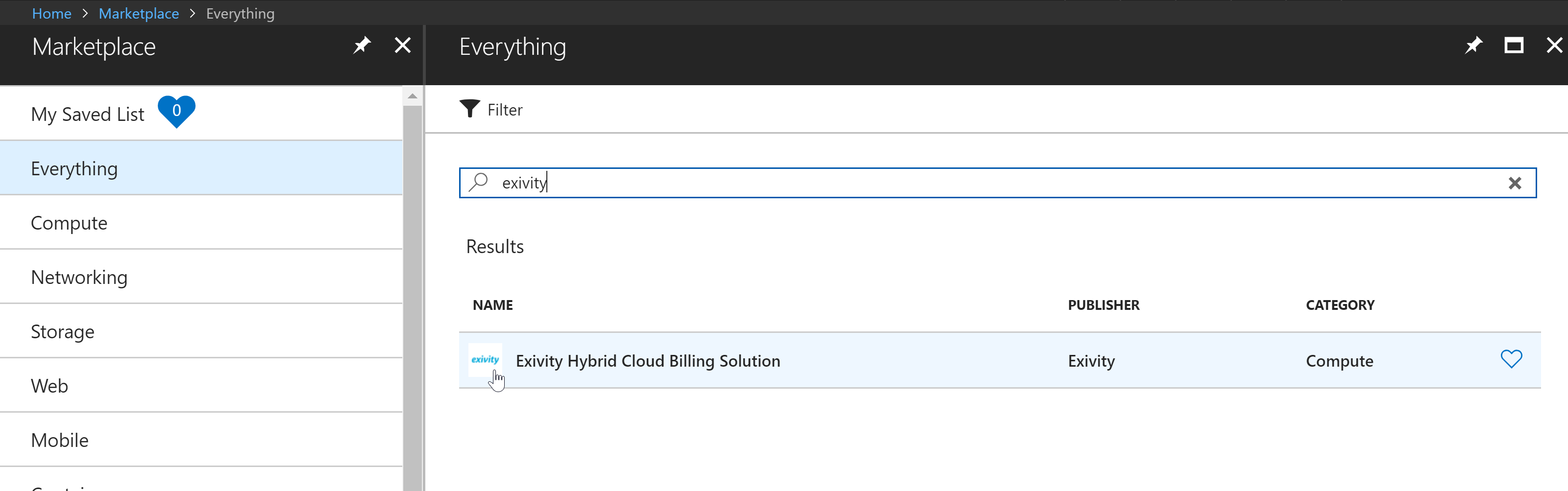 Exivity on Azure Market Place